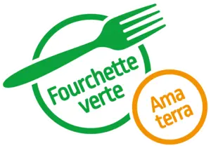 Das Fourchette verte – Ama terra Logo steht für gesunde, nachhaltige und altersgerechte Ernährung in der LeelaWolke